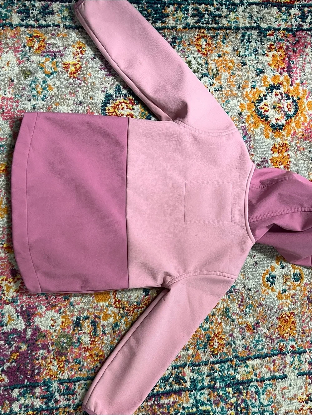 5T Cat & Jack Color Block Two-Tone Pink Hooded Jacket - Picture 9 of 11